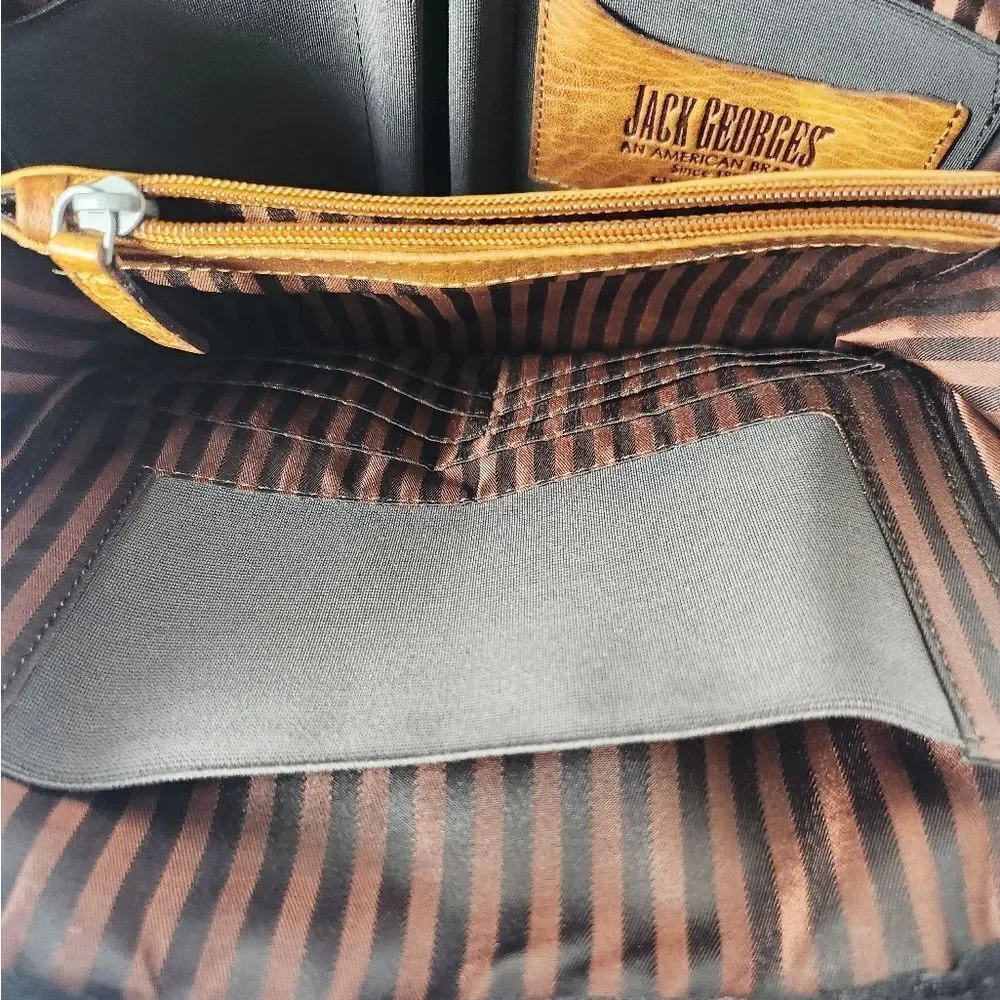 Jack Georges Voyager Convertible Backpack Crossbody Brown Buffalo Leather